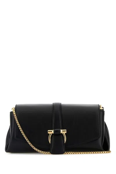 Ferragamo Black Leather Shoulder Bag