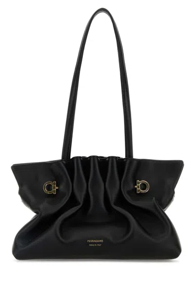 Ferragamo Black Leather Shoulder Bag
