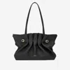 Ferragamo Medium Pleated Nappa Leather Shoulder Bag In Black
