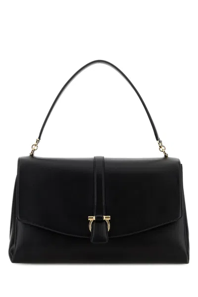 Ferragamo Black Leather Shoulder Bag