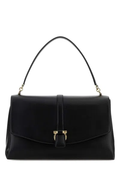 Ferragamo Black Leather Shoulder Handbag