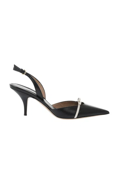 Ferragamo Black Leather Slingback Pumps