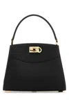 Ferragamo Black Leather Small Studio Box Handbag In Black