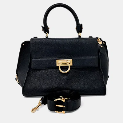 Pre-owned Ferragamo Black Leather Sophia Bag