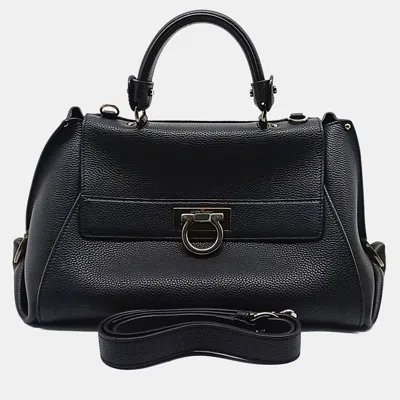 Pre-owned Ferragamo Black Leather Sophia Bag