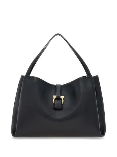 Ferragamo Black Leather Tote