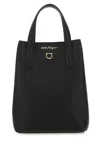 Ferragamo Black Leather Travel Handbag In Neronero