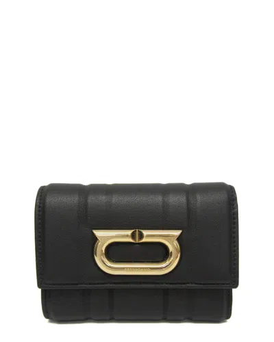 Pre-owned Ferragamo Black Leather Tri-fold Wallet (authentic Pre-loved)