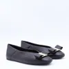 Ferragamo Bow Detail Ballerina Shoes With Metal Accent In Blue