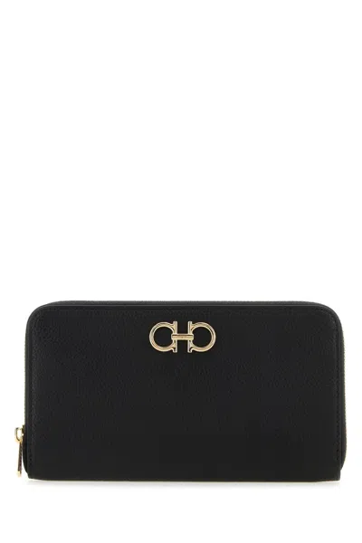 FERRAGAMO BLACK LEATHER WALLET