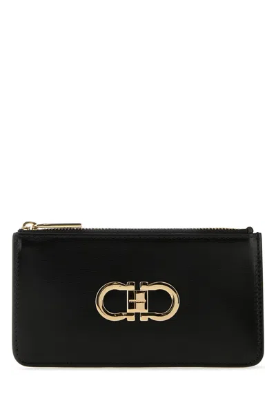 FERRAGAMO BLACK LEATHER WALLET