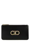 Ferragamo Leather Wallet Hardware Gold-tone In Black