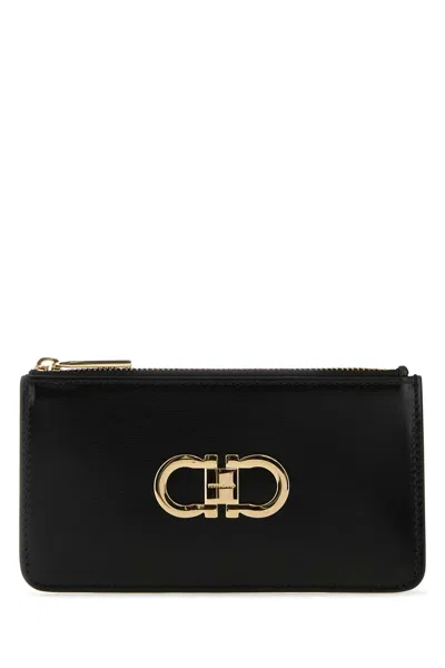 FERRAGAMO BLACK LEATHER WALLET