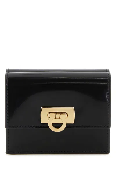 FERRAGAMO BLACK LEATHER WALLET