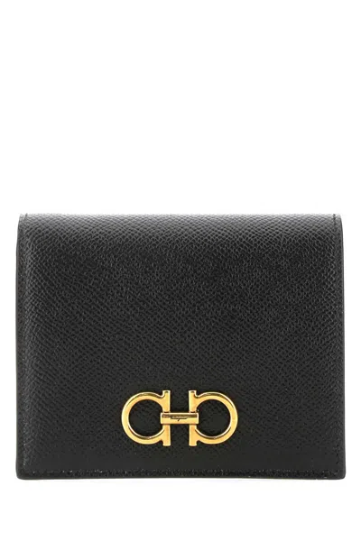 FERRAGAMO FERRAGAMO BLACK LEATHER WALLET