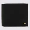 Ferragamo Black Leather Wallet In Black