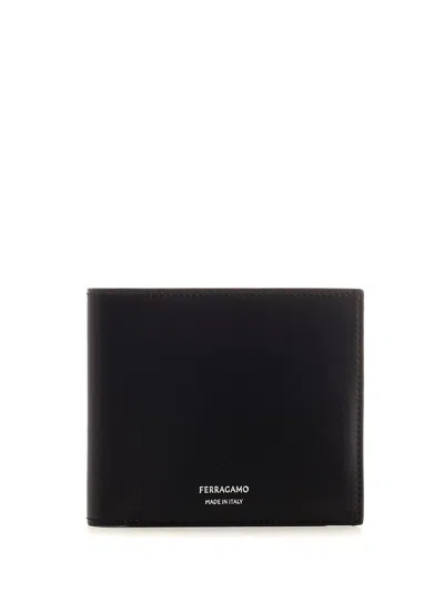 Ferragamo Black Leather Wallet Wallets Black
