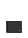 Ferragamo Black Hammered Calfskin Gancini Wallet In Black