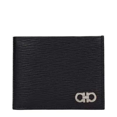 Ferragamo Black Leather Wallets