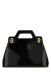 Ferragamo Black Leather Wanda M Handbag