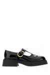 Ferragamo Leather Zoey Ballerinas Chunky Heel In Black