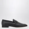 Ferragamo Black Loafer With Gancini Logo