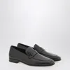 Ferragamo Black Loafer With Gancini Logo Men