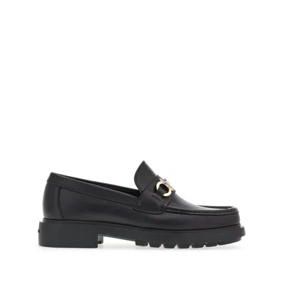 FERRAGAMO FERRAGAMO BLACK LOAFERS MEN