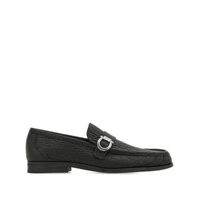 FERRAGAMO FERRAGAMO BLACK LOAFERS MEN