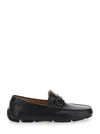 Ferragamo Black Loafers With Ganicini Plaque On The Front In Leather Man In Black