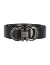 Ferragamo Logo Buckle Leather Belt In Black