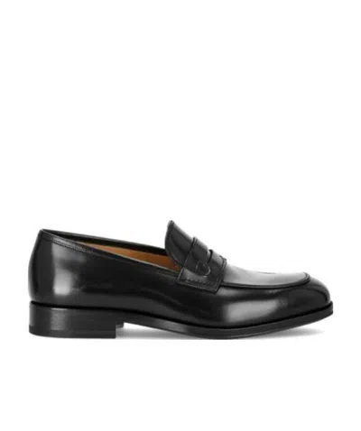 Ferragamo Black Logo Details Business Casual Shoes