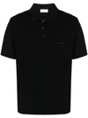 Ferragamo Logo-embroidered Cotton Polo Shirt In Black