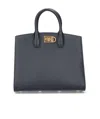 Ferragamo Studio Box Mini Leather Top-handle Bag In Black