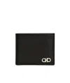 Ferragamo Revival Double Gancio Bicolor Wallet In Black