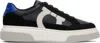 Ferragamo Black Low Cut Gancini Outline Sneakers In Nero Mascarpone