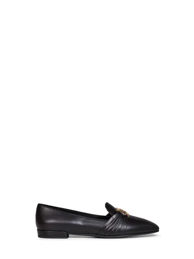 Ferragamo Black Lumie Loafers With Gancini Ornament