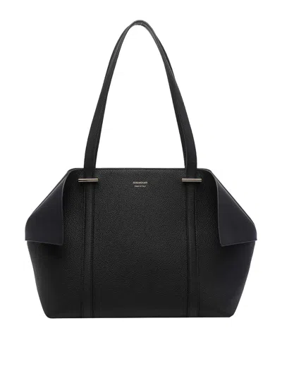 Ferragamo Black Medium Tote Bag