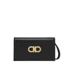 Ferragamo Mini Double Gancio Leather Shoulder Bag In Black
