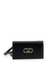 Ferragamo Black Mini Crossbody Bag With Gancini Logo In Leather Woman In Black