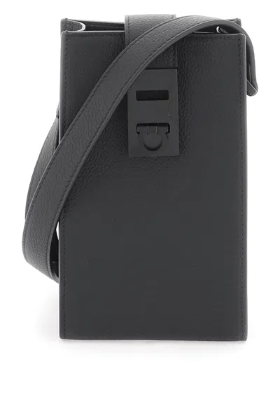 Ferragamo Black Mini Crossbody Handbag For Men