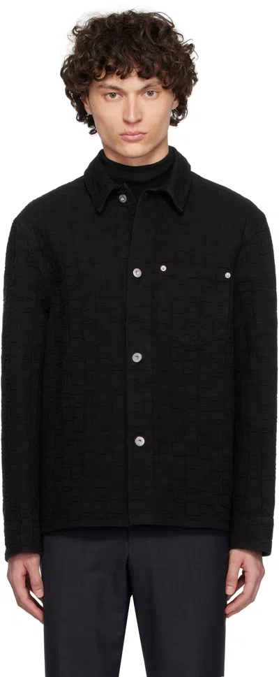 FERRAGAMO BLACK MONOGRAM OVERSHIRT