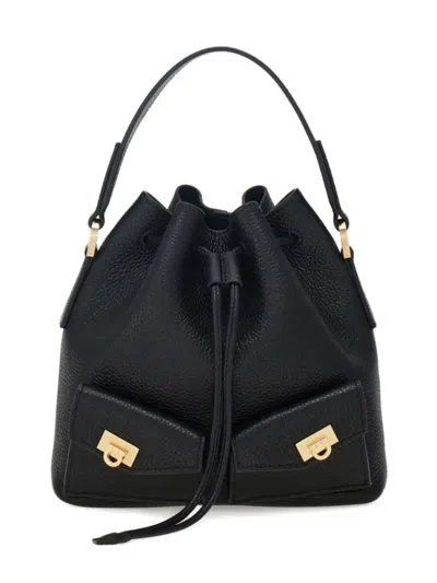 Ferragamo Black Multipocket Bucket Bag