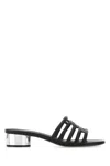 Ferragamo Finn Lambskin Mirror-heel Sandals