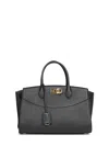 Ferragamo Structured Shoulder Bag Adjustable Strap In Black