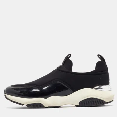 Pre-owned Ferragamo Black Nylon Slip On Sneakers Size 38