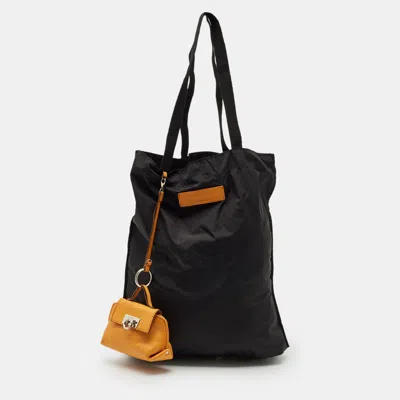 Pre-owned Ferragamo Black Nylon Tote
