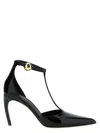 Ferragamo Lysandra Patent T-strap Stiletto Pumps In Black