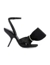 Ferragamo Heel Sandals With Bow Detail And Open Toe In Black
