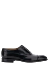 Ferragamo Oxford Lace-up Shoes With Polished Finish In Black